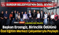 Burdur Belediyesi Özel Mine Hanım Özel Eğitim ve Rehabilitasyon Merkezine ödül