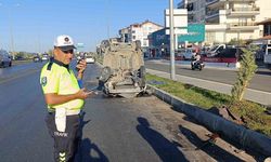 Tırla çarpışan araç havada takla atıp ters döndü, sürücü hafif yaralandı