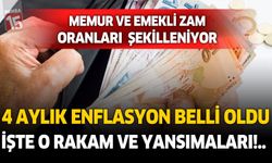 Memur ve Emekli zam oranları şekilleniyor. 4 aylık enflasyon arkı kesinleşti