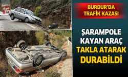 Burdur’da şarampole devrilen otomobilin sürücüsü yaralandı