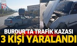 Burdur Kuzköy Kavşağında Yine Kaza: İki Otomobil Çarpıştı, 3 Yaralı
