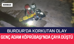 Burdur'da  Dengesini Kaybeden Vatandaş Çaya Düştü