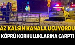 Burdur'da trafik kazası. Köprü korkuluklarına çarptı
