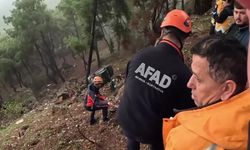 Uçurumdan yuvarlanan sürücüyü AFAD ve itfaiye ekipleri kurtardı