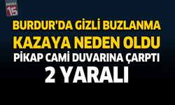Burdur'da Gizli Buzlanma Kazaya Neden Oldu Pikap Cami Duvarına Çarptı 2 Yaralı