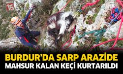 Burdur'da Sarp Arazide Mahsur Kalan Keçi Kurtarıldı