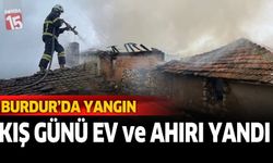 Burdur'da yangın. Ev ve Ahır Kullanılma Hale Geldi