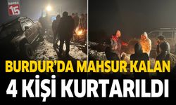 Burdur'da Dağda Mahsur Kalan 4 Kişi Kurtarıldı
