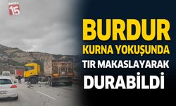 Burdur Kurna Yokuşunda Tır Makaslayarak Durabildi