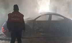 Otomobil yangını paniğe neden oldu