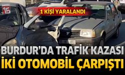 Burdur'da Trafik Kazası İki Otomobil Çarpıştı 1 Kişi Yaralandı