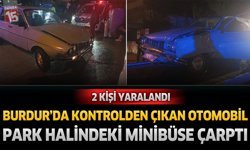 Kontrolden Çıkan Otomobil Park Halindeki Araca Çarptı: 2 Yaralı