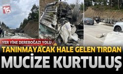 Tanınmayacak Hale Gelen TIR’dan Mucize Kurtuluş