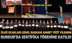 Ülkü Ocakları Genel Başkanı Ahmet Yiğit Yıldırım Burdur’da Sertifika Törenine Katıldı