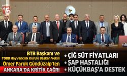 BTB Başkanı Gündüzalp'ten Ankara'da Çiğ Süt Fiyatları Ve Hayvancılıkta Kritik Uyarılar