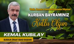 Burdur Ziraat Odası Başkanı Kemal Kubilay'dan Kurban Bayramı Mesajı