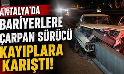 Antalya’da Bariyerlere Çarpan Otomobil Hurdaya Döndü: Sürücü Ortadan Kayboldu
