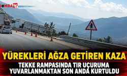 Tekke Rampasında Tır Uçuruma Yuvarlanmaktan Son Anda Kurtuldu