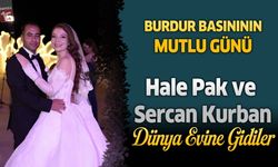 Burdur basınının mutlu günü. Hale Pak ve Sercan Kurban dünya evine girdiler