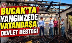 Bucak’ta Ev Yangını Sonrası Mehmet Işık’a Geçmiş Olsun Ziyareti