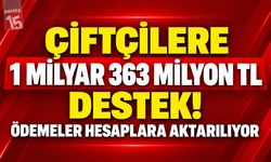 Çiftçilere 1 Milyar 363 Milyon TL Destek! Ödemeler Hesaplara Aktarılıyor