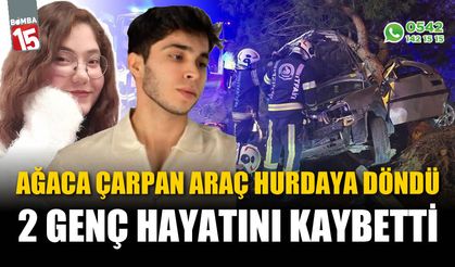 Ağaca çarpan otomobil hurdaya döndü, 2 genç hayatını kaybetti