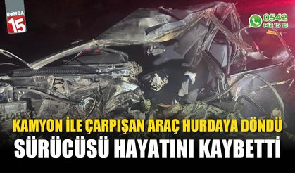Kazada hurdaya dönen otomobil sürücüsü hayatını kaybetti