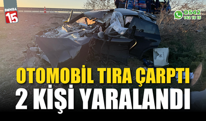 Afyonkarahisar'da otomobil tıra çarptı: 2 kişi yaralandı
