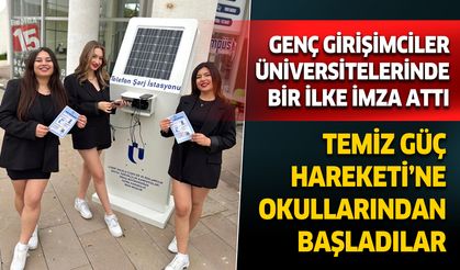Uşak Üniversitesi’nde gençler güneş enerjili telefon şarj istasyonu kurdu
