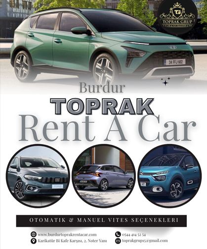 Burdur Toprak Rent A Car, Burdur’da oto kiralamanın adı