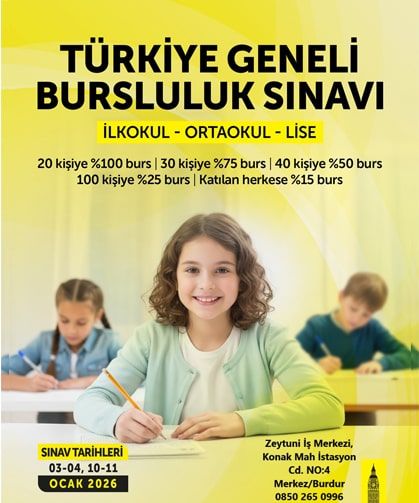 Burdur English Time’da Şimdi Bursluluk Zamanı