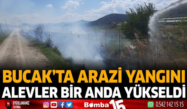 Bucak'ta Arazi Yangını Alevler Bir Anda Yükseldi