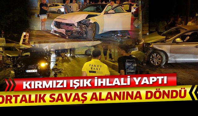 Kırmızı ışık ihlali yapan lüks araç, ortalığı savaş alanına çevirdi