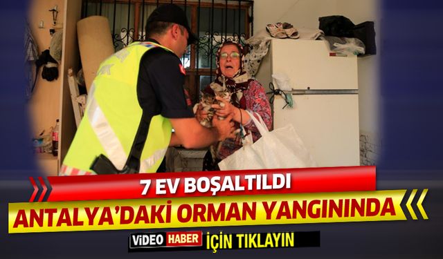 Antalya'daki orman yangınında 7 ev boşaltıldı