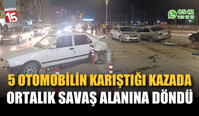 5 otomobilin karıştığı kazada ortalık savaş alanına döndü