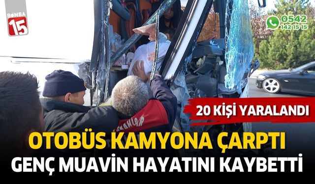 Kamyona arkadan çarpan otobüste can pazarı yaşandı