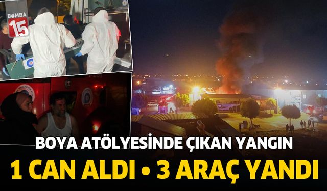 Antalya'da boya atölyesinde çıkan yangın 1 can aldı. Araçlar küle döndü