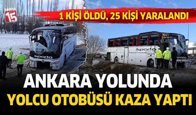 Isparta Petrol Turizm otobosü Ankara Afyon yolunda kaza yaptı