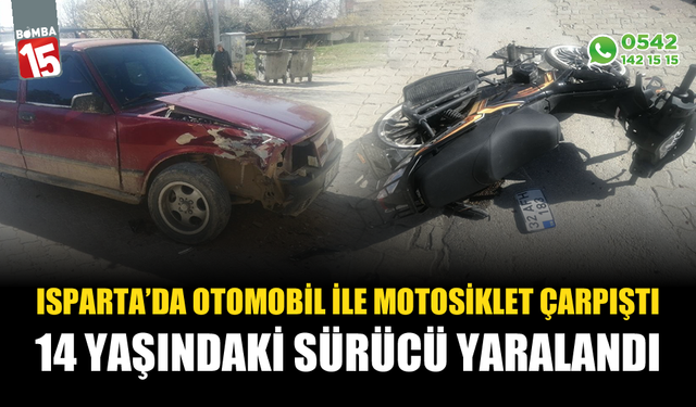 Otomobil ile motosiklet çarpıştı: 14 yaşındaki sürücü yaralandı