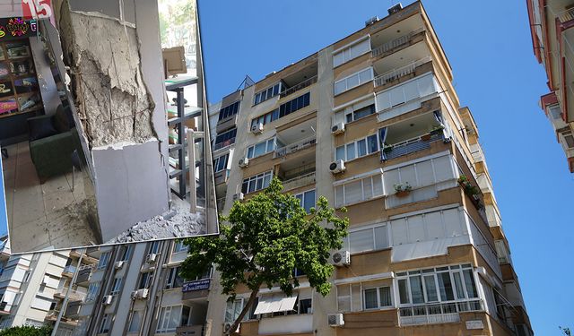 Antalya'da kolonları çatlayan bina tahliye edildi