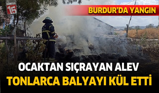 Burdur'da tonlarca saman balyası kül oldu