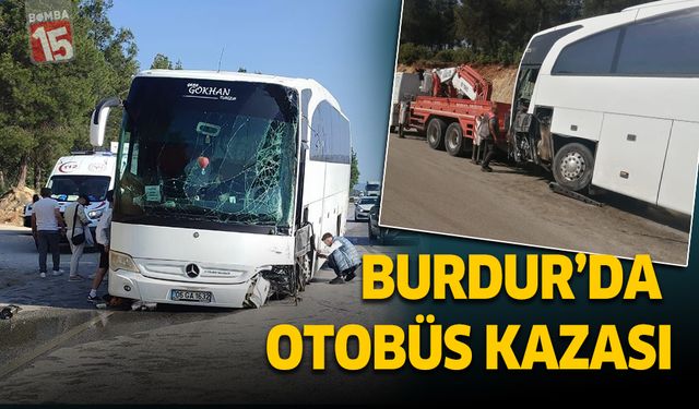 Burdur'da kontrolden çıkan yolcu otobüsü kaza yaptı