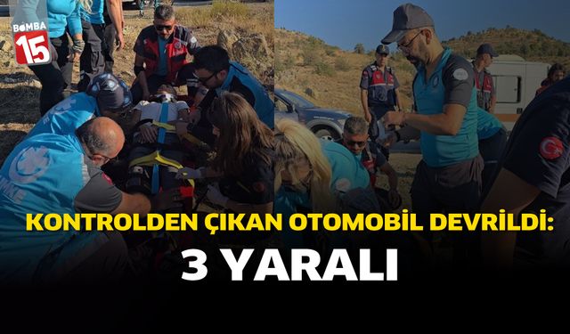 Kontrolden Çıkan Otomobil Devrildi: 3 Yaralı