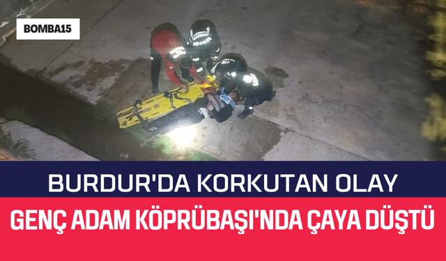Burdur'da  Dengesini Kaybeden Vatandaş Çaya Düştü
