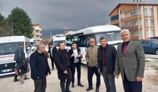 Dinar'da öğrenci servis araçlarına yönelik denetim