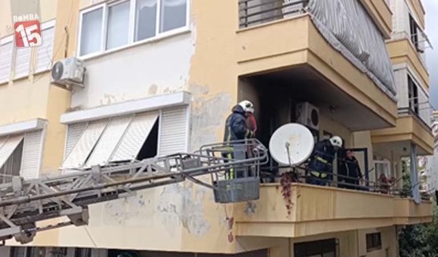 Antalya Alanya’da apartmanda yangın paniği