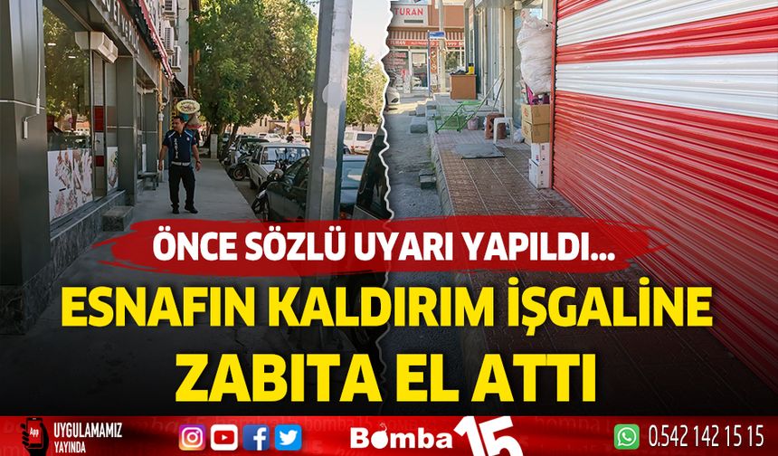 Burdur Belediyesi zabıta ekipleri kaldırım işgali denetimi yaptı