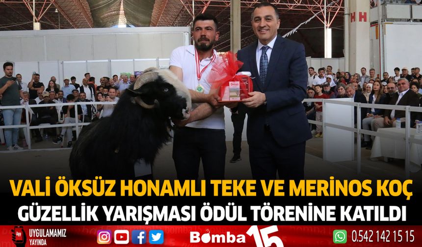 Vali Türker Öksüz, Honamlı Teke ve Merinos Koç güzellik yarışması ödül törenine katıldı