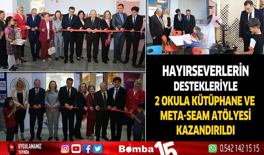 Hayırseverlerden Burdur'da iki okula kütüphane ve atölye desteği