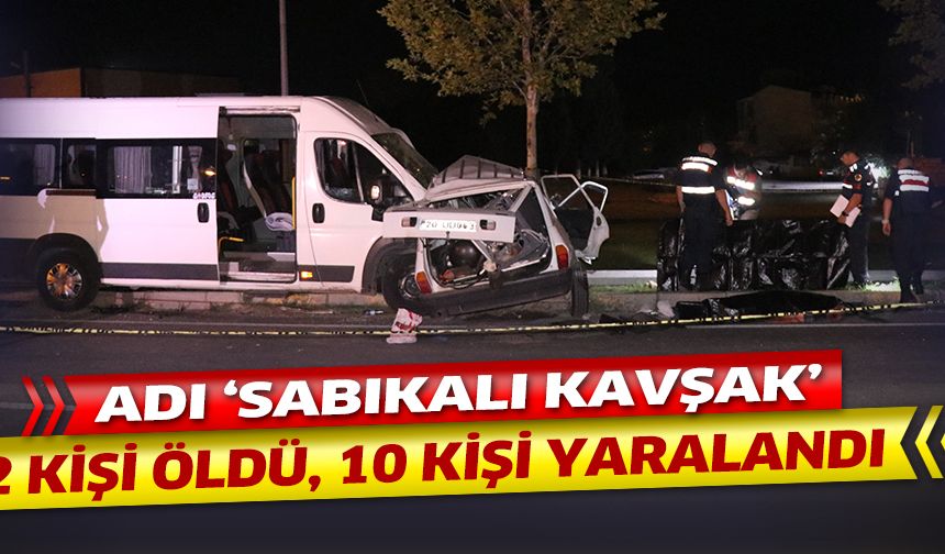 İşçi minübüsü ile otomobil çarpıştı. 2 kişi öldü, 10 kişi yaralandı